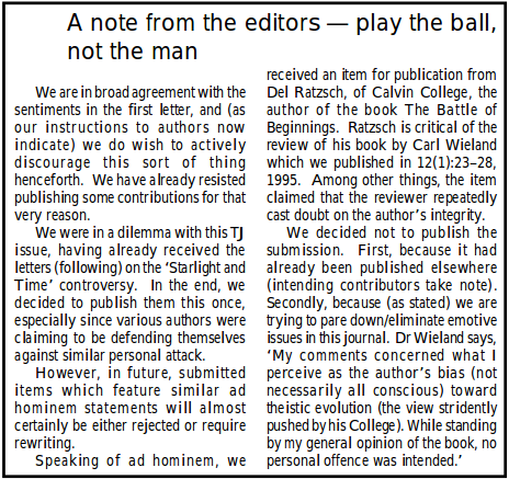 A note from the editors — play the ball, not the man